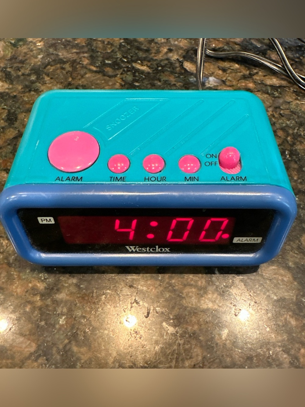Vintage Westclox Retro Color Block Digital Alarm Clock #127861 90s Nostalgia